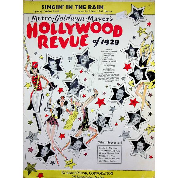 1929 MGM Hollywood Review Singin In the Rain Sheet Music Excellent Condition - Picture 1 of 2